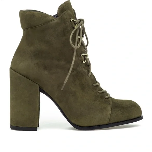 Stuart Weitzman Getgo Olive Suede Boots - Picture 1 of 8